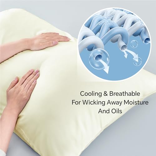 Image of BEDELITE King Pillow Cases Set of 2, Rayon Derived from Bamboo, Cream