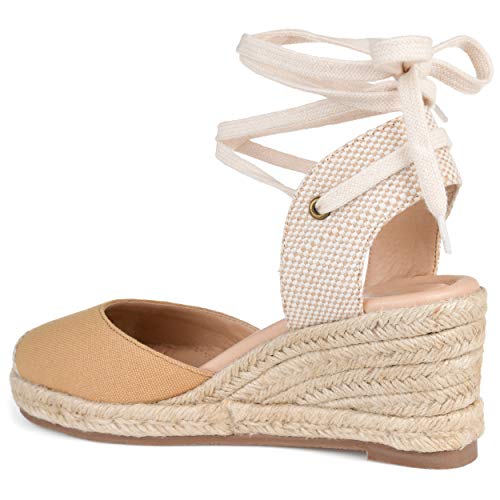 Brinley Co Espadrille anabela feminino Comfort, Bronzeado, 8.5
