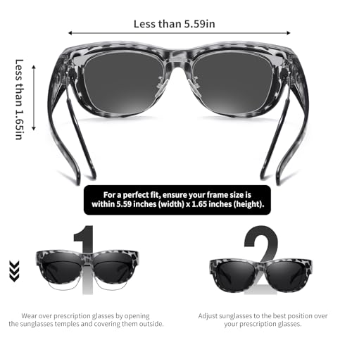 GEGURI Fit Over Glasses Sunglasses for Women Men, Narrow Cat Eye Sunglasses Polarized 100% UV400 Protection — view 3