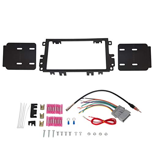ECOTRIC Double DIN Installation Dash Kit W/Wire Harness Compatible with Select 1992-2012 Buick Chevy GMC Compatible Vehicles Listed Below