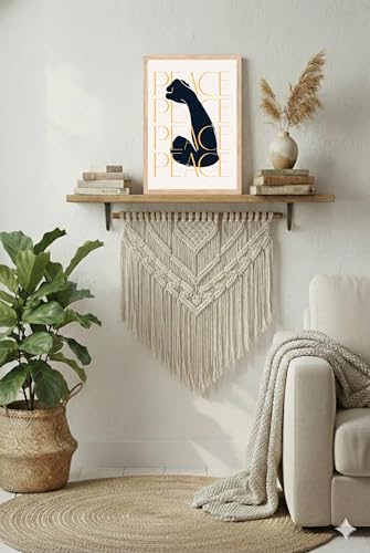 Image of BLINKART Black Cat Aesthetic Modern Art Walls With Frame | Natural Wood Texture | Living Room Bedroom Office Wall Decoration | Poster Home Decor Frames Wall Bedroom | 12x8 Inches (D68)