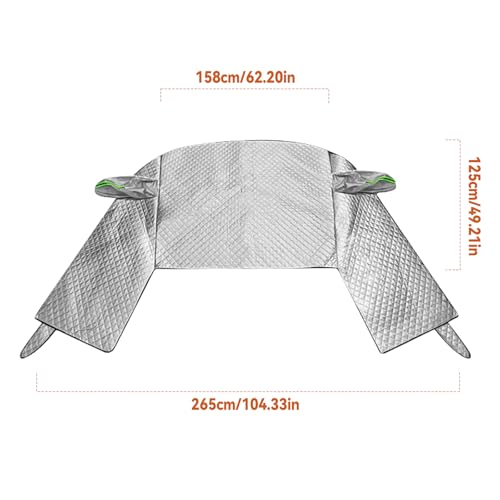 Image of Car Windshield Cover with Side Mirror Covers 4 Layers Heavy Duty Protects Windshield from Rain Sun Frost Extra Large Size Fits SUV Trucks (White-SUVs)