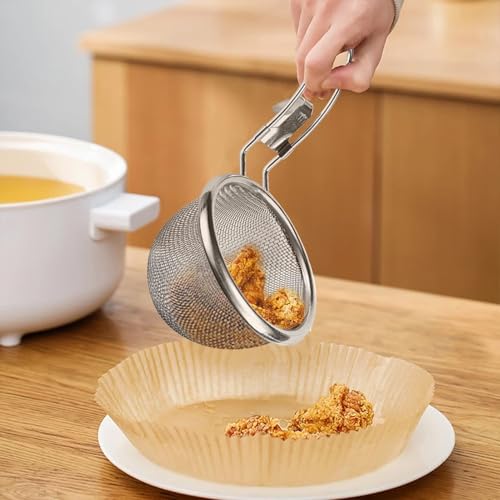 Miniatura 8 de Hot Pot - Cesta De Malla Para El Hogar, Colador Fino De Acero Inoxidable, Tamices De Acero Inoxidable Con Mango Resistente Para Fideos, Harina, Pastas, Té, Verduras