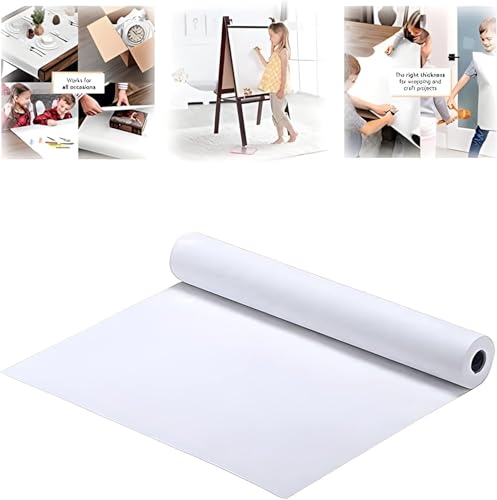Mumoo Bear White Drawing Paper Roll - 45cm X 20M Art Paper Roll, Painting Sketching Paper - Easel Paper Roll for Kids - Fadeless Bulletin Board Paper Children Art Sketch Paint Drawing Board