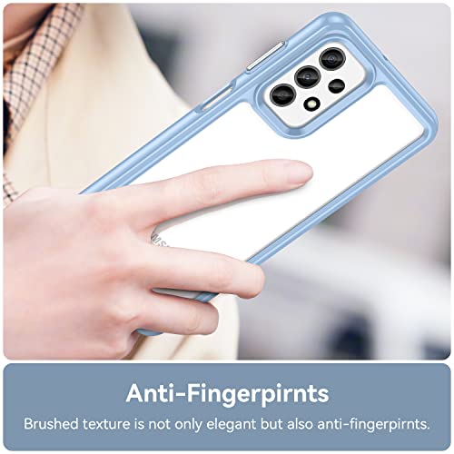 Asuwish Phone Case for Samsung Galaxy A23 5G/4G with Tempered Glass Screen Protector Cover and Cell Accessories Slim Soft Silicone Mobile Hybrid Rubber Gaxaly A 23 23A 6.6 inch Women Men Clear Blue - Image 4