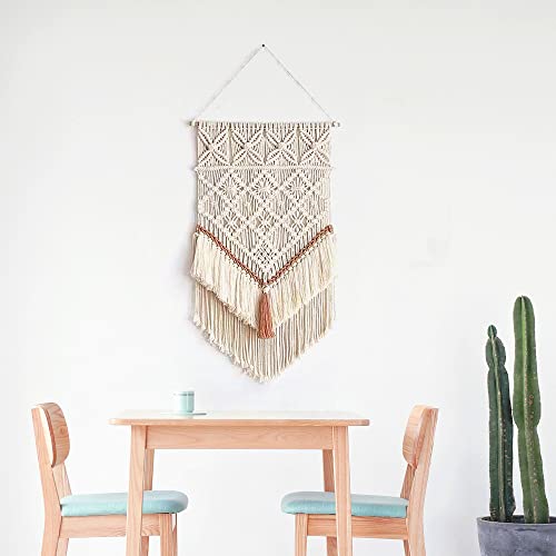 Tapiz de macramé para colgar BMIDRUT, atrapasueños bohemio y decoración de pared 3