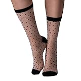 Gipsy Pretty Sheer Spotty Socks-Black-One Size