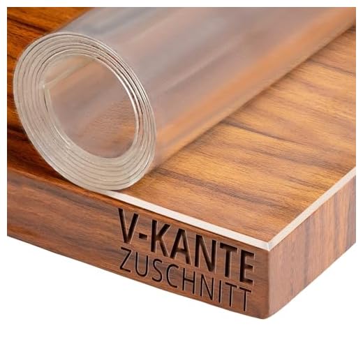 Transparent Tischfolie Schutzfolie Folie leicht mattiert Abgeschrägte V-Kante Eckig 80 x 140 cm Tischdecke Maschinenzuschnitt