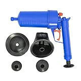 Pressluft Rohrreiniger inkl. 4 Gummiadapter, Rohrreinigung mittels Druckreiniger, Drain Cleaner für freien Abfluss, Abflussreiniger, Rohrgranate, Rohrreinigungsmaschine, Abflusspumpe