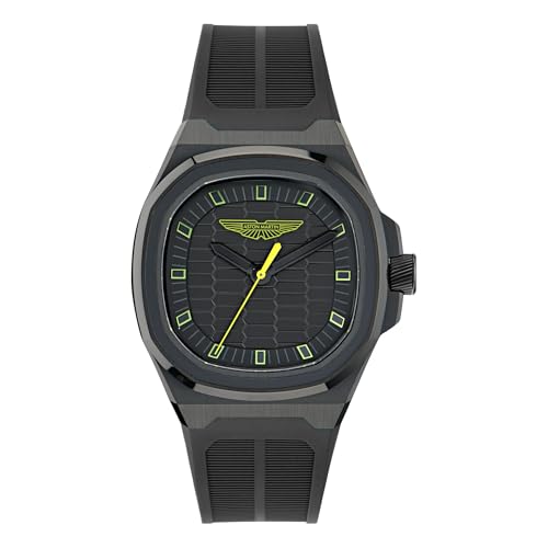 Montre Aston Martin AML Icon pour homme bracelet silicone noir et cadran sport quartz