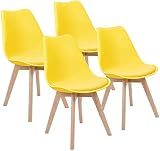 Furmax Mid Century Modern DSW Dining Chair Upholstered Side Chair with Beech Wood Legs and Soft Padd