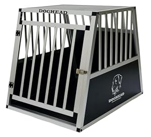 DOGHEAD Hundetransportbox Ecoline, Single 65x85x69 cm, Schwarz, Aluminium, Beidseitig Abgeschrägt 75°, Nicht für Kombis geeignet