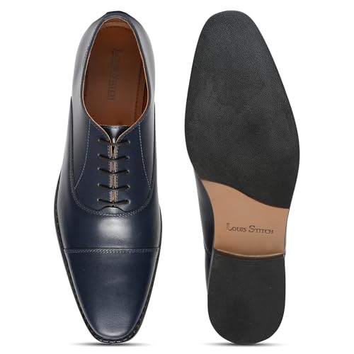 Image of LOUIS STITCH Men's Derby Shoes | Handmade Italian Leather Formal Shoes | Classic Lace-Up Derby Shoes for Men | Premium, Office & Wedding Shoes | Sizes 6-12