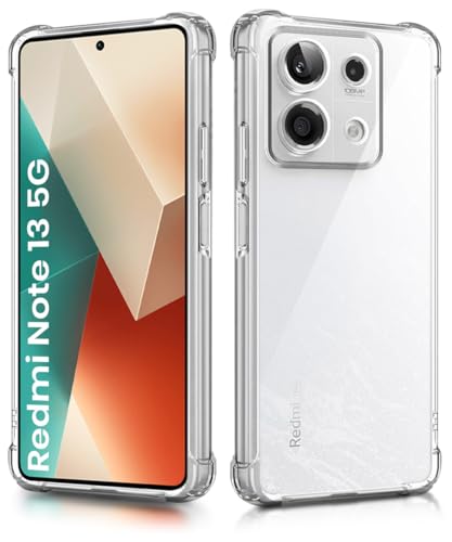 Image of WOW IMAGINE Clear Back Cover Case for Xiaomi Mi Redmi Note 13 5G | Shockproof Soft TPU Case | Cushioned Edges for Ultimate Protection Back Cover Case - Transparent