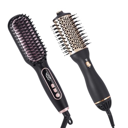 Hupifaz Blow Dryer Brush & Straightener Brush Set, Ionic Styler