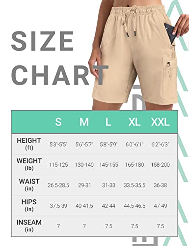 Bvvu Women's Hiking Cargo Shorts Lightweight 7" Summer Shorts For Women Quick Dry Athletic Casual Travel With Pockets Khaki #TOP6