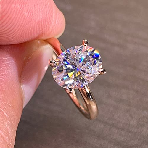 SUKKCCNO 14k Gold Oval Zircon Women's Ring Bridal Wedding Ring Engagement (Size 6)2