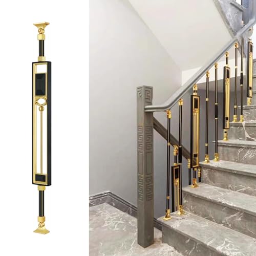 Poteaux d'escalier en métal noir balustres de sécurité pour escaliers à pente douce de villa