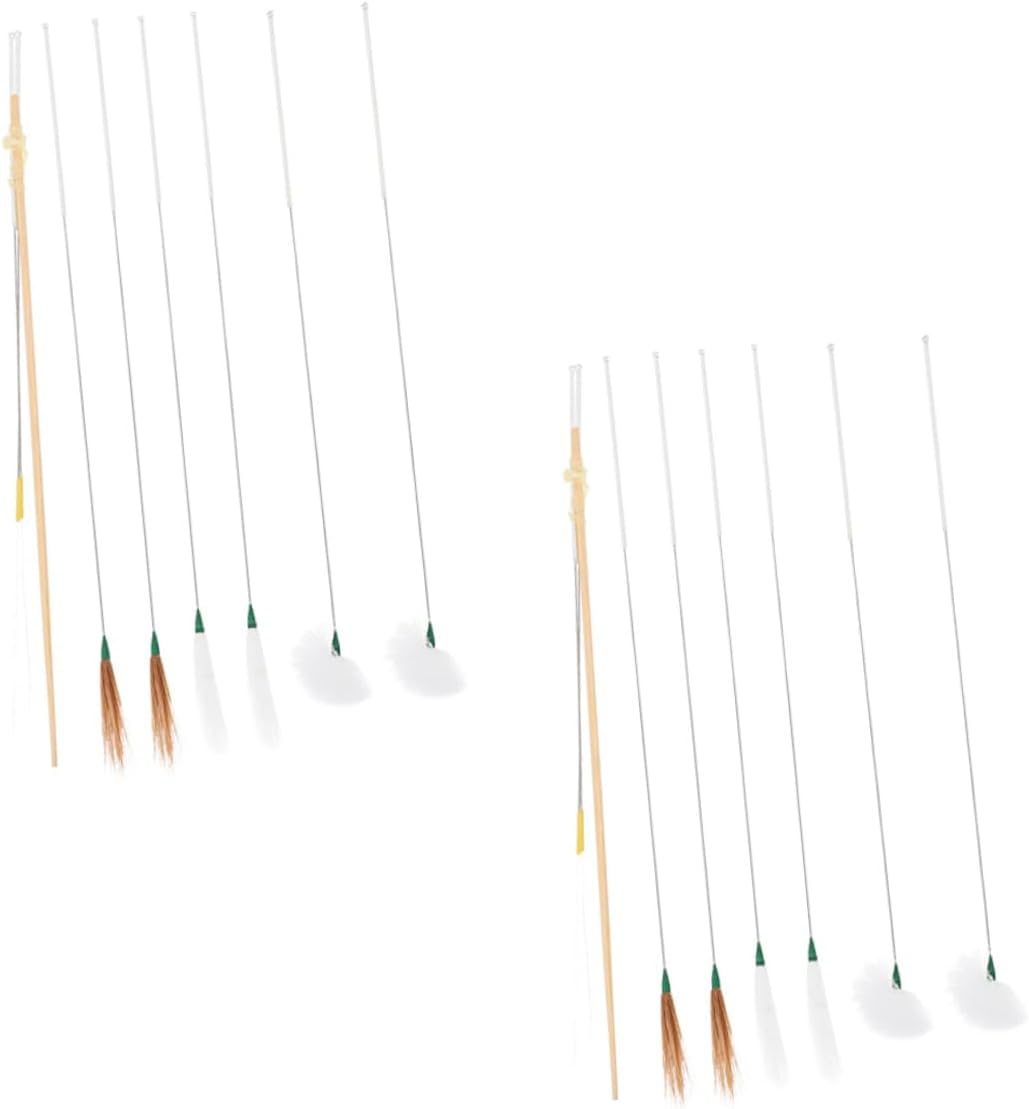 16Pcs Portable Ear Picks Handle Plume Ear Cleaning Tools Includes Goose Chicken Crane and Horse Hair Picks