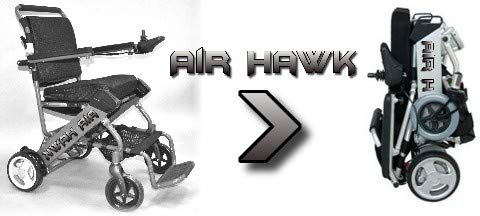 Airhawk Power Chair Silver - Lightest Weight 41 pounds Folding Airplane Cruise Ready with Accessories - Thumbnail 3