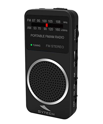 Sytech SY1675NG - Radio de Bolsillo, Color Negro | Sintonizador Analógico Am/FM con Entrada Auriculares