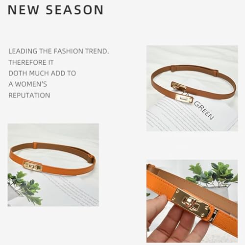 Women's 2-in-1 Genuine Leather Belts Adjustable Skinny Waist Belt for Dress Jeans & Coat3