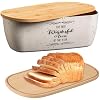 Nomotruc Bamboo Bread Box With Cutting Board Lid – Kitchen Countertop Storage Container To Keep Bread Fresh