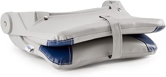 DeckMate Compact Folding Fishing Seat - Gray and Blue
