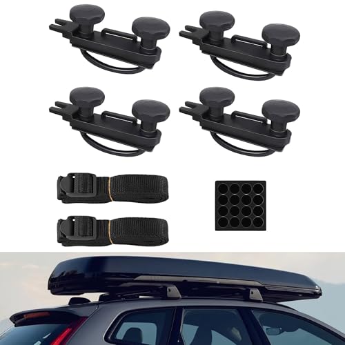 Ensemble De 4 Supports Universels De Montage De Coffre De Toit En U Avec 8 écrous De Blocage