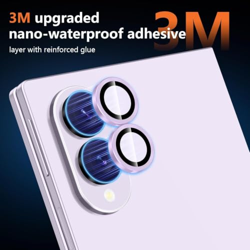 Image of CLITZ Compatible with Samsung Galaxy Z Fold 8 Camera Lens Protector 9H Hardness Tempered Glass, Ultra HD Clear, Scratchproof, Anti-Shatter, Bubble-Free, Case Friendly Camera Lens Guard Purple