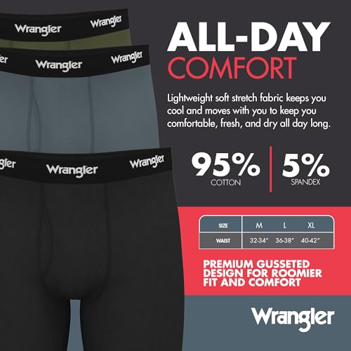 Wrangler - Ranger Men’s Cooling Boxer Briefs - Dry Cool Cotton Men’s Boxer Briefs3