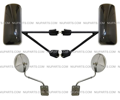Door Mirror Power Heated Black With Arm And 8" Hood Mirror - Driver And Passenger Side (Fit: Kenworth T660 T600 T370 T270 T170 T800 T470 T440) #TOP2