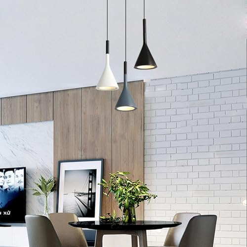 Lámpara colgante de resina con base E27 y diseño triangular oscuro 7