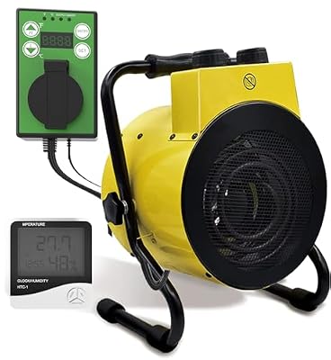Outdoor Heater with Thermostatic,Greenhouse Heating Fan for Flower Houses,Grow Tent, Overheating Protection, Fast Heating