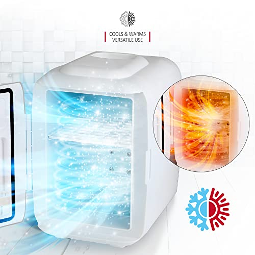NETTA 5L Mini Fridge Portable Small Fridge for Drinks, Snacks, Skincare, Bedroom, Student Dormitory and Office, Cooling and Warming Function, AC DC Portable, Grey - Image 3