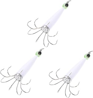 BESPORTBLE 3 Pçs Polvo Lula Gancho Isca De Pesca Noite Artes De Pesca Jigs Isca De Camarão Brilhante Lula Gancho Polvo Iscas De Pesca Simulação De Água Salgada Equipamento De Pesca Iscas De