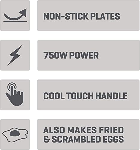 Trendi® Non-Stick Omelette Maker, 750 W, Dual Plates, Easy Clean, Cook with Little to No Oil, 2-3 Minute Heat-Up Time, Perfect for Fluffy Omlettes, Pastries & Cakes, - Image 7