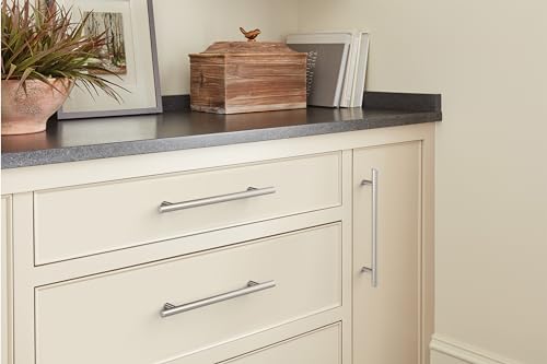 Image of Amerock 7 inch Bar Pulls Sterling Nickel Drawer Pull | 7 inch (178mm) Center-to-Center Mounting Distance and 9-3 /8 inches Overall Length, Durable Carbon Steel Cabinet Hardware