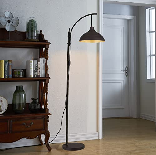 Woxxx Industrial Floor Lamp Modern Rustic Task Floor Lamp In Aged Bronze Finish, Standing Lamp Farmhouse Arc Floor Lamps For Living Room Bedrooms Office Vintage Arched Bright Tall Reading Lamp #TOP3