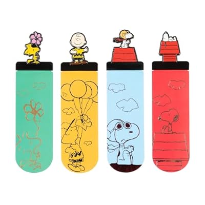 Grupo Erik Marcapaginas Snoopy Libros - Producto Snoopy: 4 Marcapaginas Originales Ligeros y Flexibles | Punto de Libro: Regalos para lectores | Ya disponible en tu tienda friki favorita! En mundofriki.es!