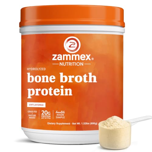 Beef Bone Broth Protein Powder for Humans | Unflavored Collagen | 1.32 LBS | Keto & Paleo, Instant Bone Broth Collagen Protein Powder, Hydrolyzed and Dissolves Easily Into Drinks Without Clumping