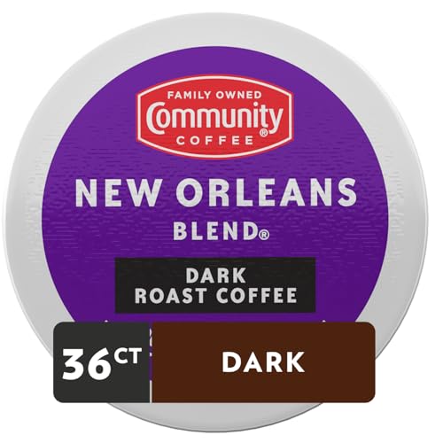 Image of Community Coffee New Orleans Blend 36 Count Coffee Pods, Special Dark Roast, Compatible with Keurig 2.0 K-Cup Brewers, 12 Count (Pack of 3)
