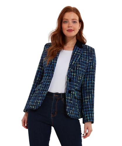 Joe Browns Textured Tweed Co-ORD Jacket Giacca, Blu, 40 Donna