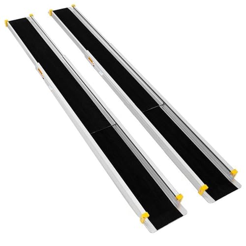 SOARS 2 rampe di carico 121,5 – 213,5 cm, in alluminio, antiscivolo, per sedia a rotelle, portata fino a 270 kg, rampa di carico per scale e ostacoli