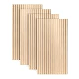 Vkechh 4 pannelli acustici in legno, 120 x 60 cm, decorazione in rovere bianco con feltro beige chiaro