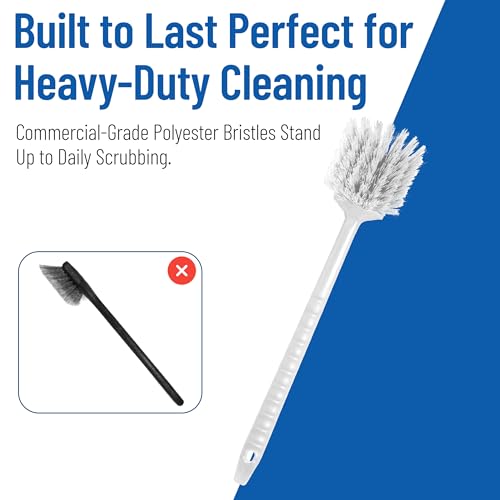 SPARTA 40501EC02 Plastic Large Scrub Brush, Kitchen Brush, Utility Brush with Long Handle for Cleaning, 20 Inches, White, (Pack of 6) by SPARTA - Image 6