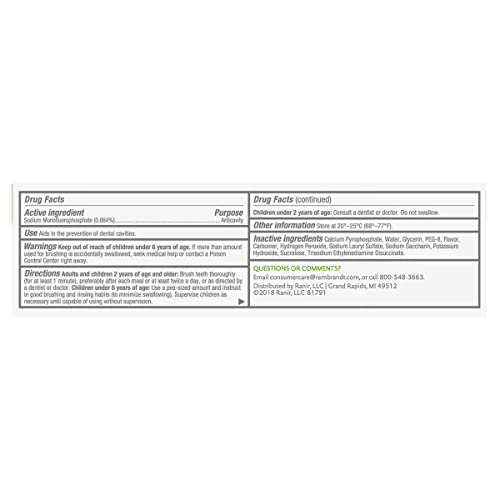 REMBRANDT Deeply White + Peroxide Whitening Toothpaste with Fluoride, Removes Tough Stains, Rehardens and Strengthens Enamel, Peppermint Flavor, 3.5 Ounce, Pack of 12 - Thumbnail 4