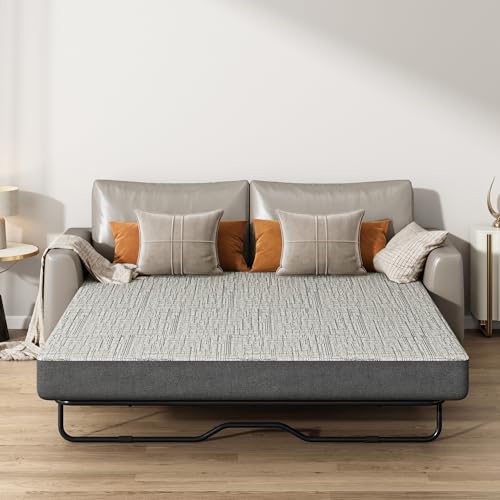 sogesfurniture Queen Size Sofa Mattress,4-Inch Gel Memory Foam with Removable Washable Cover for Guest Rooms, Sofas, RVs & Boats, CertiPUR-US Certified, Gray,