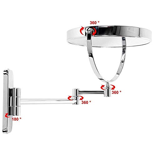 Miroir cosmétique réglable double face pour rasage et maquillage