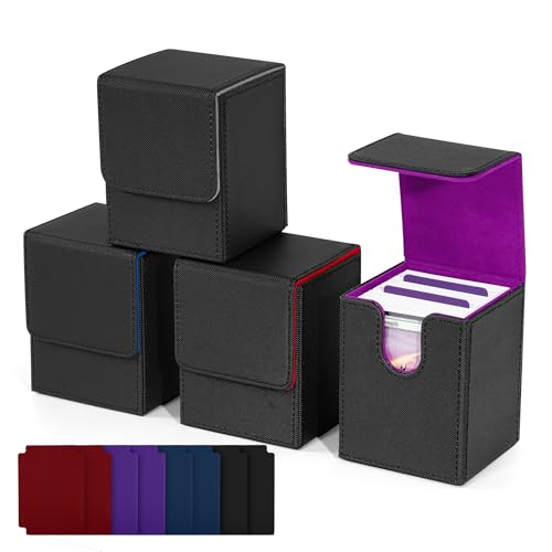 ZLCA Card Deck Box for Trading Cards (PU Leather, Magnetic)